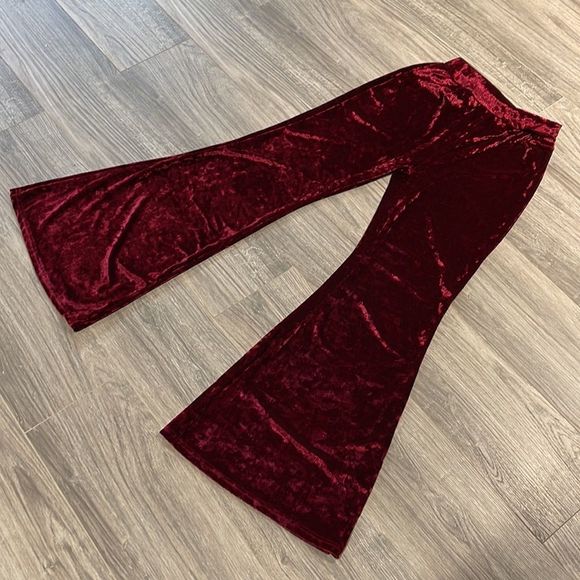 Pants - Elegant Velvet Wide Leg Pants